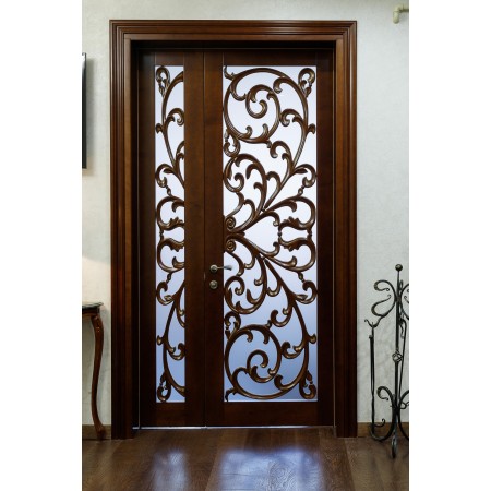  Двері подвійні  з масиву ясена Verona коричневі  - Фото 1